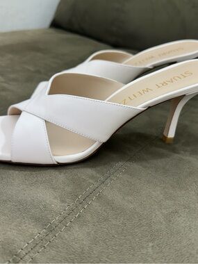 NIB Stuart Weitzman “Carmen 75” Lacquered Slides 8B Free Shipping 📦